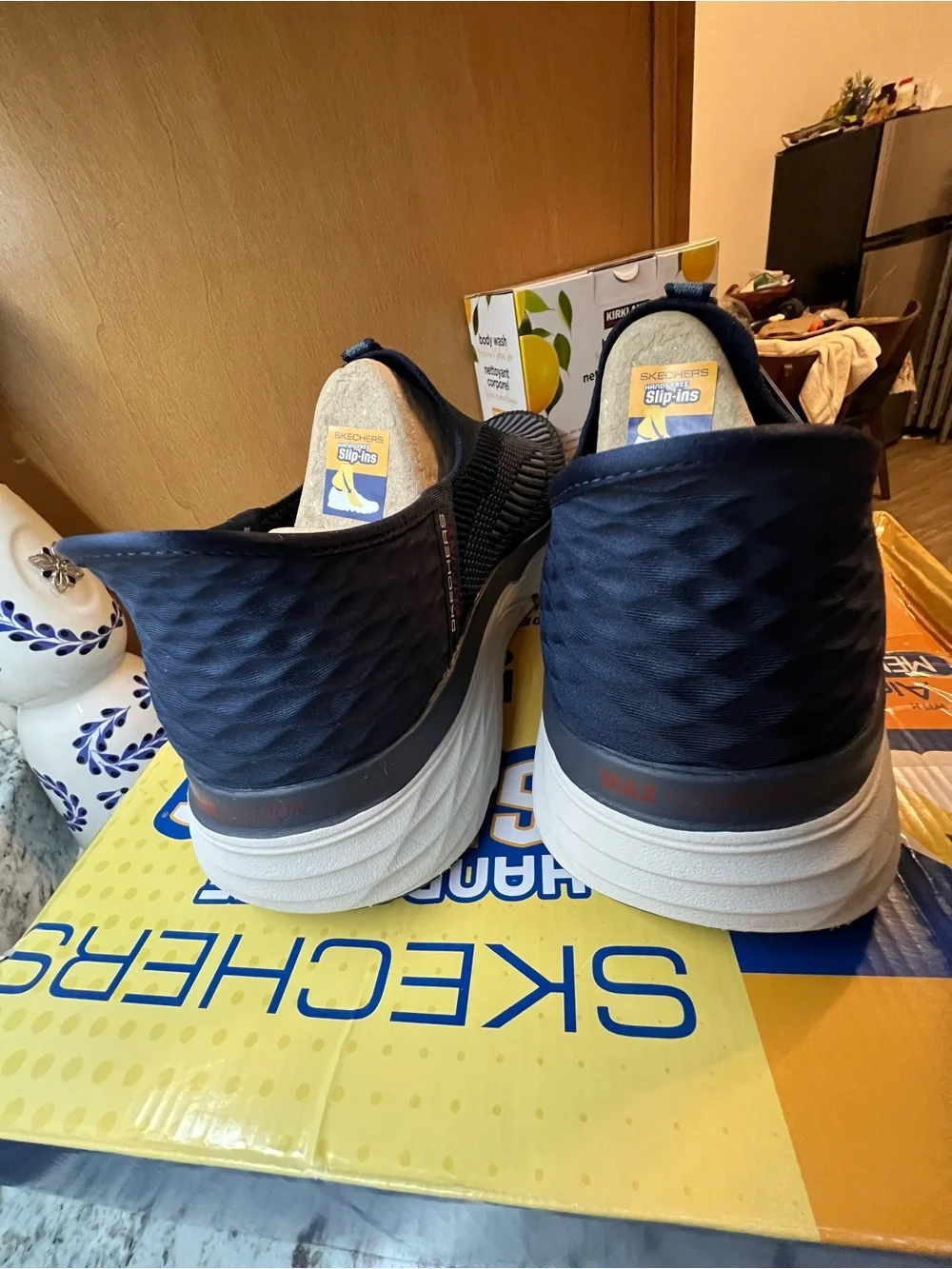 Skechers Navy hands free Slip-On Knit Walking Shoes
